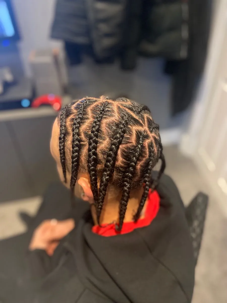 Simple zig zag pop smoke braids