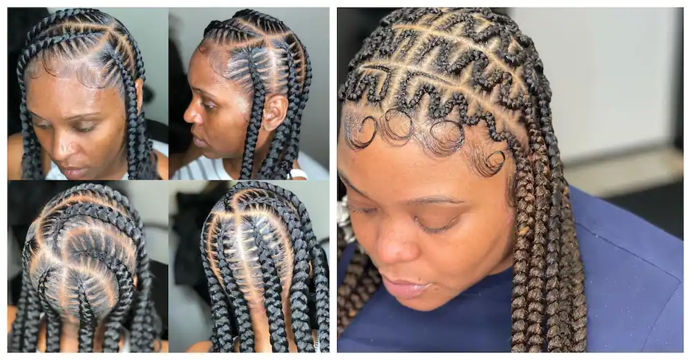 Pop Smoke Braids with Artistic Design